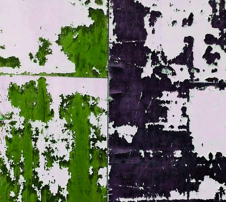 old aged grungy wall with cracked black and green paint texture background close