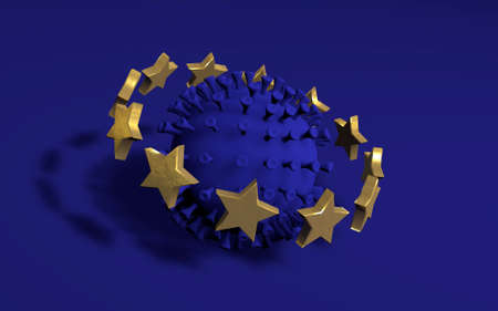 Coronavirus COVID-19 infection desease spreading all over EU blue concept  isolated