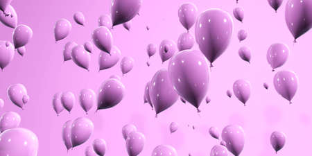 Pink Violet baloons background 3d rendering abstract minimalistic designの写真素材