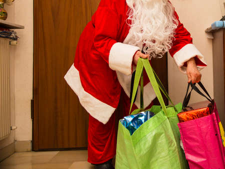 santa claus with Christmas giftsの写真素材