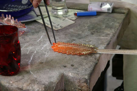 photo of Murano Italy craftsman working the glass 2
