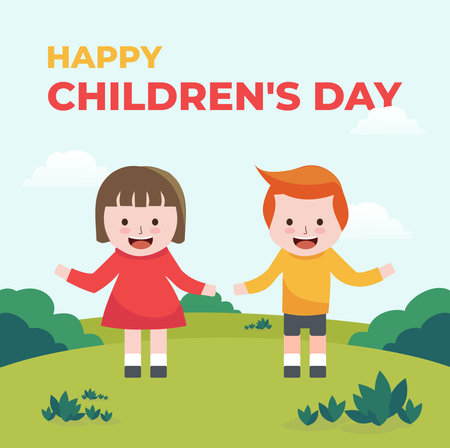 Happy children's day greeting card vector illustration. Happy children's day.のイラスト素材