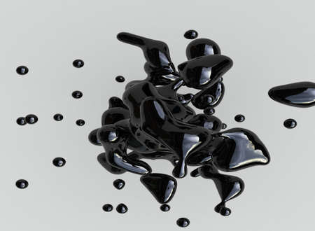 black abstract liquid paintの写真素材