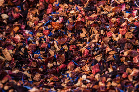 Dried flower leaves to make tea and infusions. Colors and flavors.