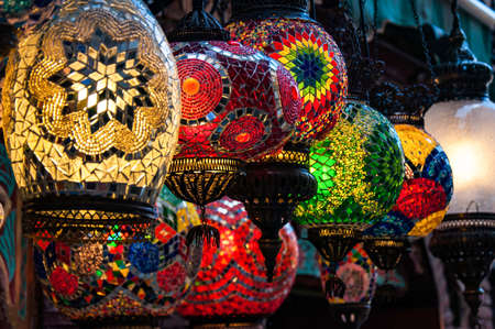 Colorful arabic lamps in Granada. Spainの写真素材