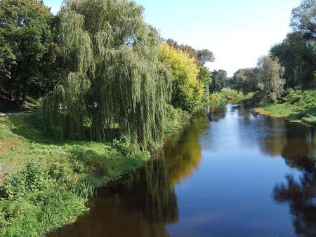 Landscape of small small river with coastの写真素材