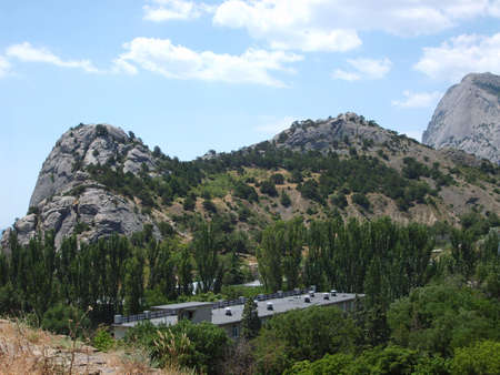 Type on small borough located in mountainの写真素材