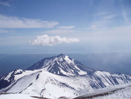 Beautiful type of the mountain top on background skyの写真素材