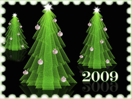 Three open-work herringbones to new yearの写真素材