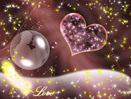 romantic postcard with heart to holiday saint Valentineの写真素材