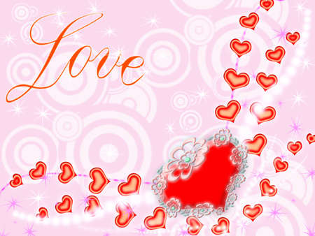 romantic postcard with heart to holiday saint Valentineの写真素材