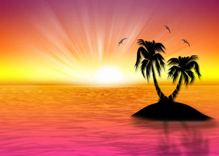 Beautiful sea background rising sunの写真素材