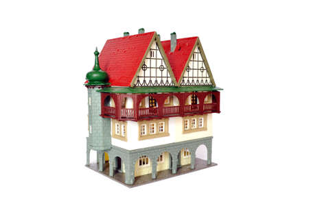 model of the building insulated on white backgroundの写真素材