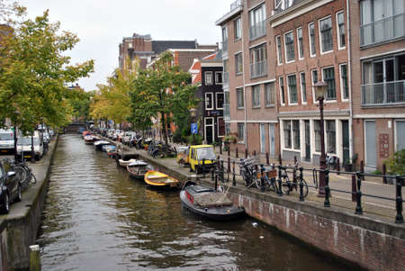 Street in the city of Amsterdam, in Hollandの写真素材