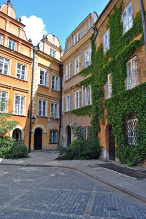 Streets and houses in the center of historically and in Polandの写真素材