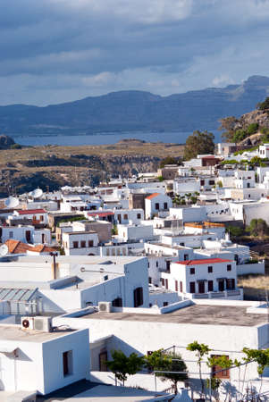 White House Lindos town.の写真素材
