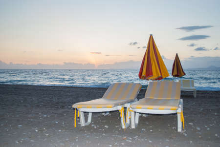 empty beach off seasonの写真素材