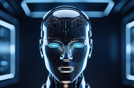 future technologies, created robot, artificial intelligence develops and conquers the world, AI generationの素材
