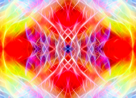 Art, bright Colorful light streaks abstract background in red, purple and yellow colors, symmetry