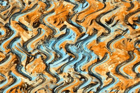 art abstract grunge waves background in blue and brown colorの写真素材