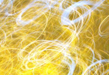 Photo art, bright Colorful light streaks abstract background in yellow colorの写真素材