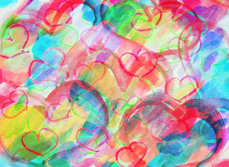 art abstract colorful background with hearts, grungeの写真素材
