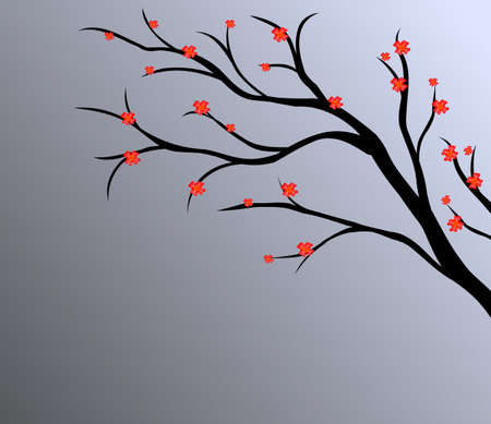 branch of cherry, japanese styleのイラスト素材