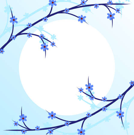 Branch of a plant, the Japanese style, backgroundのイラスト素材