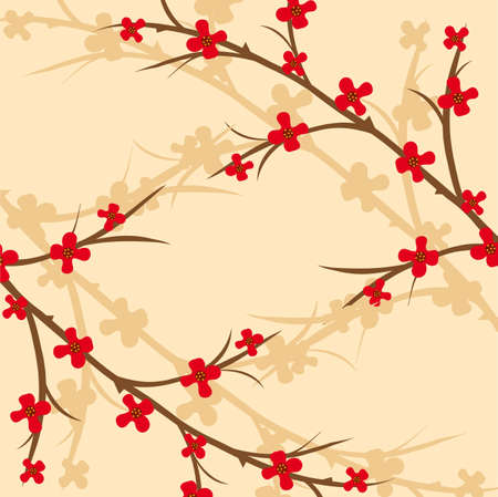 Branch of a plant, the Japanese style, background, to see similar, please visit my portfolioのイラスト素材