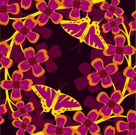 Branch of a plant, the Japanese style, background. To see similar, please visit my portfolioのイラスト素材