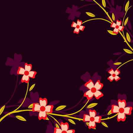 Branch of a plant, the Japanese style, backgroundのイラスト素材