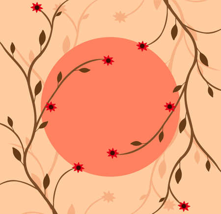 Branch of a plant, the Japanese style, backgroundのイラスト素材