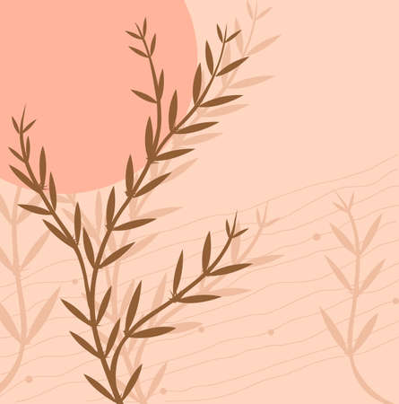 Branch of a plant, the Japanese style, backgroundのイラスト素材