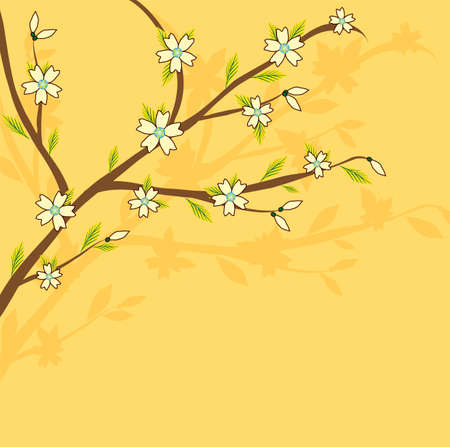 Branch of a plant, the Japanese style, backgroundのイラスト素材