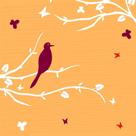 Branch of a plant, the Japanese style, backgroundのイラスト素材