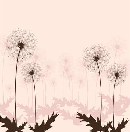 Dandelion in the Japanese style, backgroundのイラスト素材