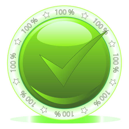 green beautiful detailed label/buttonのイラスト素材