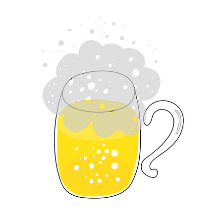 Hand drawn mug of beer. Vector illustration. Eps 10のイラスト素材