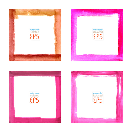 Set watercolor framesのイラスト素材