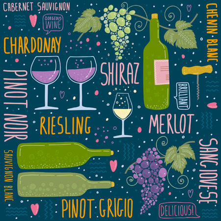 Wine festival poster seamless patternのイラスト素材