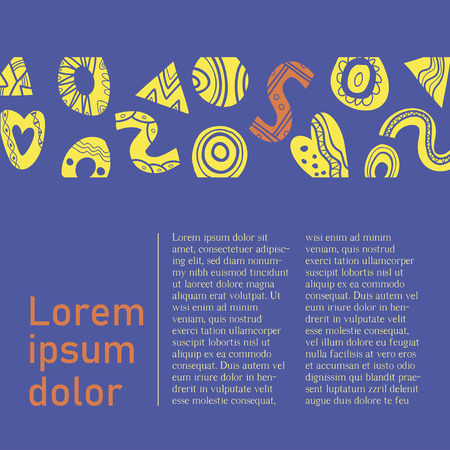 Text template with abstract background in blue background.のイラスト素材
