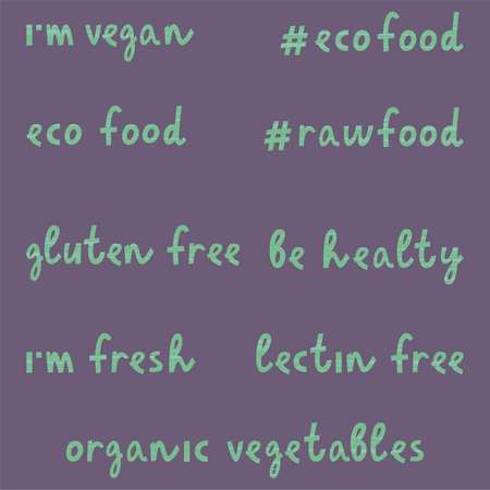 Set of vegetarian phrasesのイラスト素材