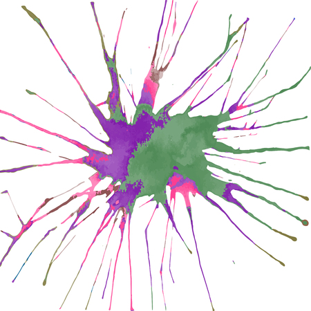 Watercolor handdrawn blot. Colorful ink drop. Vector illustrationの写真素材
