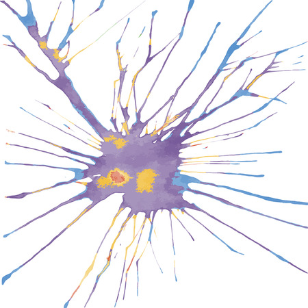Watercolor handdrawn blot. Colorful ink drop. Vector illustrationのイラスト素材