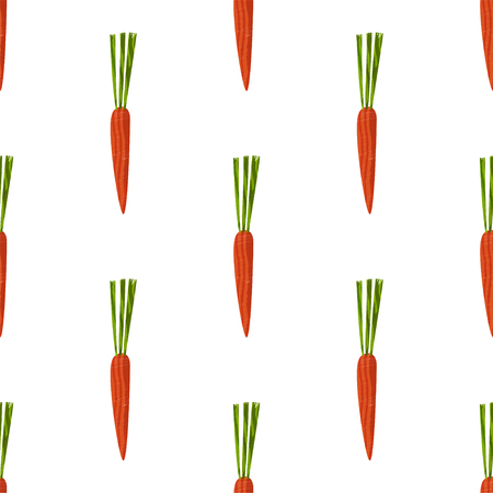 Seamless pattern with carrots. Vector background for healthy food concept, autumn colorful tile and...