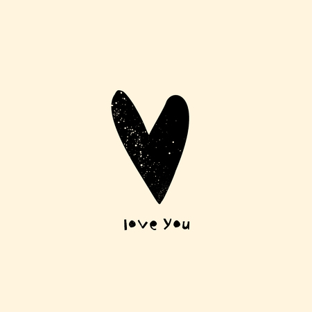 Interior poster and t-shirt design consept. Carved heart with rustic text. Vector illustrationのイラスト素材