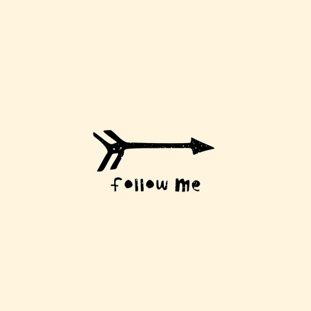 Interior poster and t-shirt design consept. Carved arrow with rustic text.の写真素材