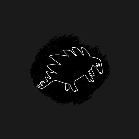 Hand drawn dinosaur. Jurassic reptile concept. Sketch Stegosaurus doodle character. Isolated cute dino for textile, t-shirts, kids game. Vector illustrationのイラスト素材