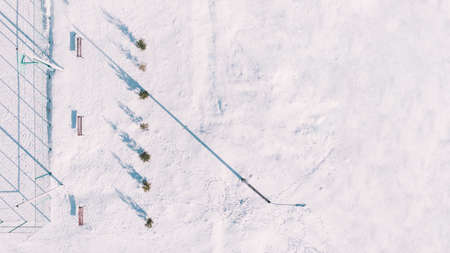 Beautiful landscape with trees and snowの写真素材