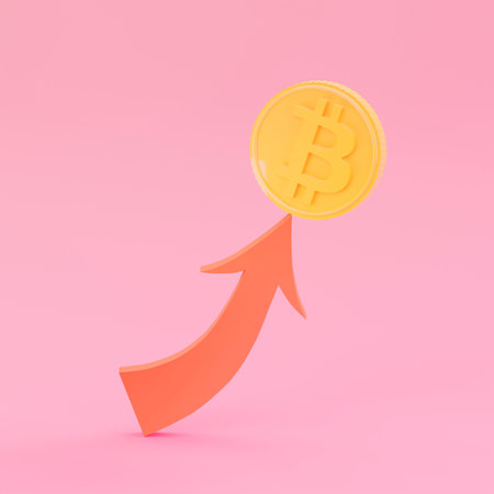 Bitcoin 3D trendy illustration.の写真素材